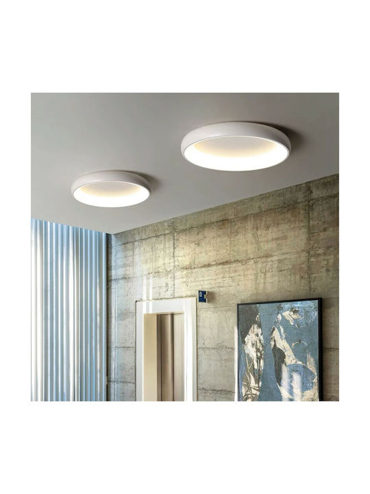 VK Lighting VK/04416CE/W/W/46 Μοντέρνα Μεταλλική Πλαφονιέρα Οροφής με Ενσωματωμένο LED σε Λευκό χρώμα 46cm